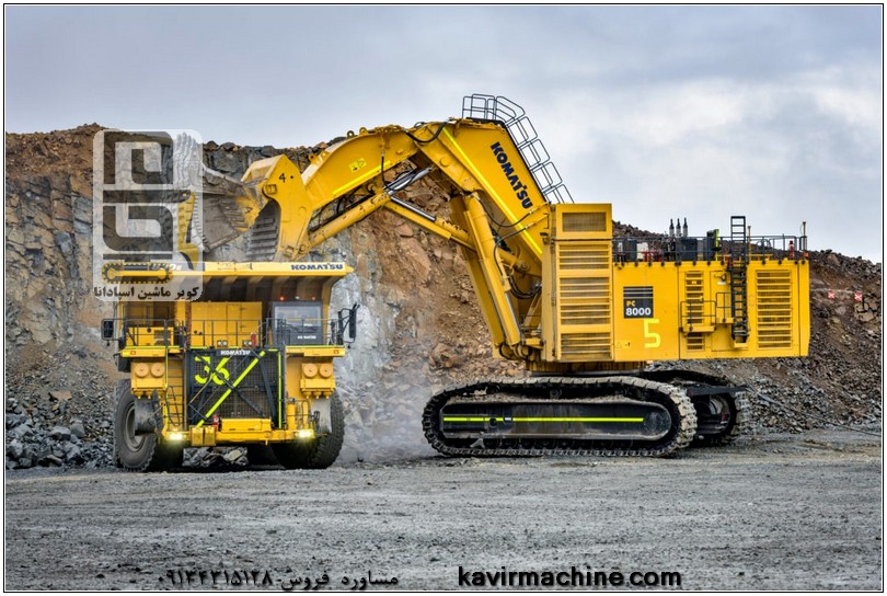 What are the applications of a Komatsu 8000 mining shovel?